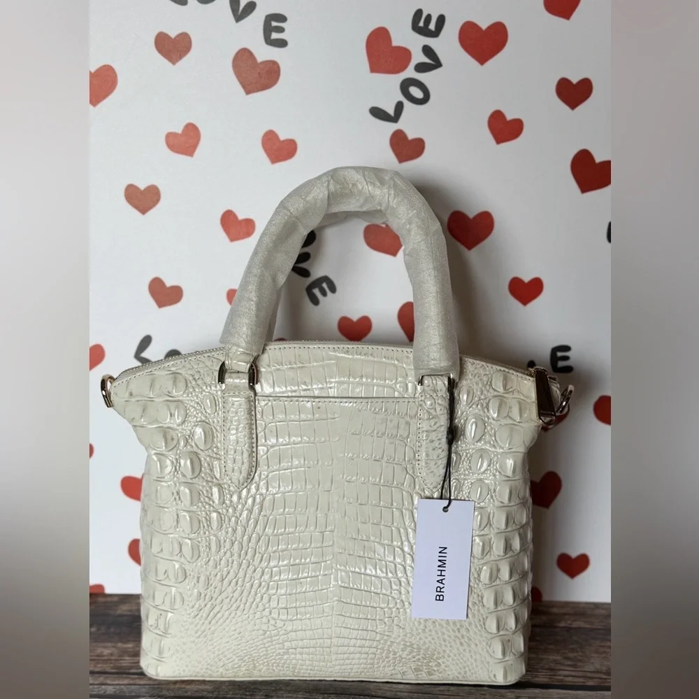 FIRM Brahmin COCONUT MILK Medium Duxbury White HTF Creamy Off White NWT